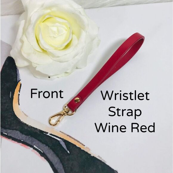 WRISTLET STRAP LEATHER WINE RED - Picture 1 of 6